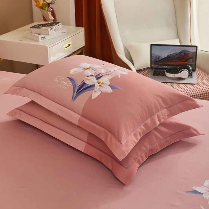 91家纺网 家纺一手货源 找家纺 雲归梦 2022年新款加厚全棉大版四件套第二批-花卉 美玉无瑕-粉