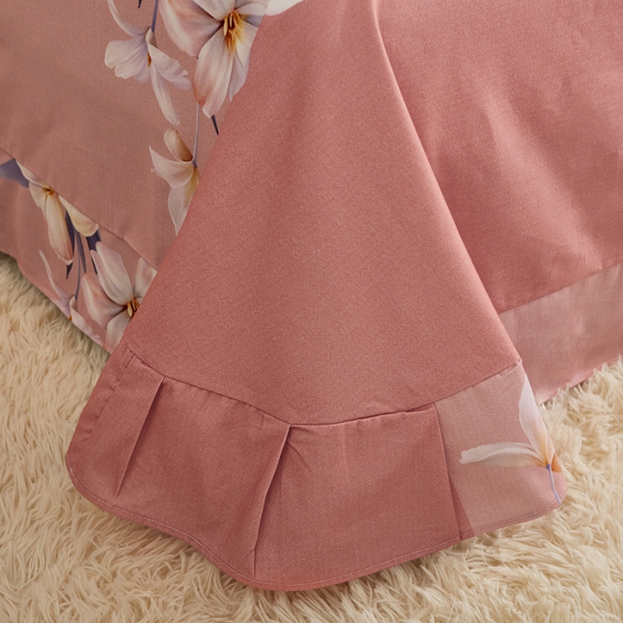 91家纺网 家纺一手货源 找家纺 雲归梦 2022年新款加厚全棉大版四件套第二批-花卉 美玉无瑕-粉