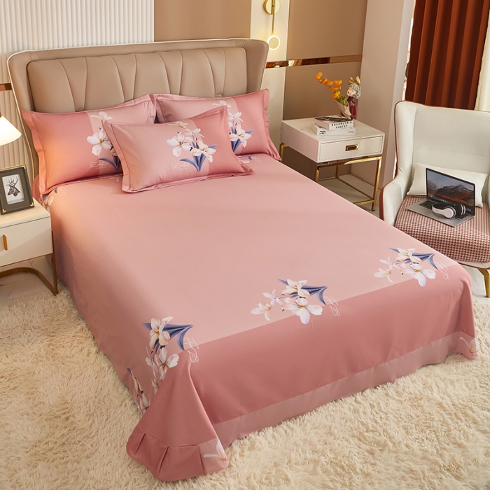 91家纺网 家纺一手货源 找家纺 雲归梦 2022年新款加厚全棉大版四件套第二批-花卉 美玉无瑕-粉