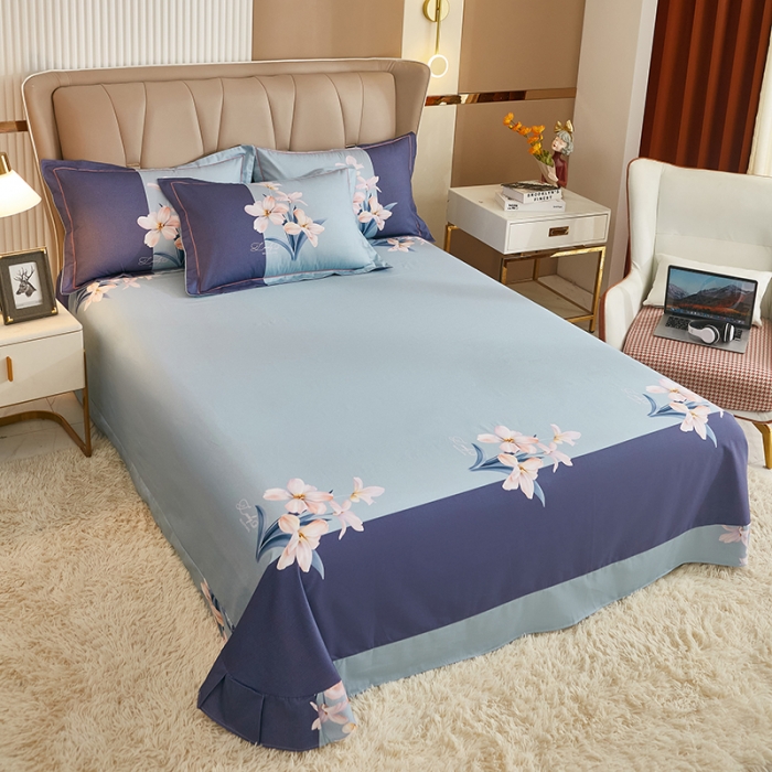 91家纺网 家纺一手货源 找家纺 雲归梦 2022年新款加厚全棉大版四件套第二批-花卉 美玉无瑕-兰