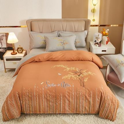 雲归梦 2022年新款加厚全棉大版四件套第二批-花卉 梦境-桔