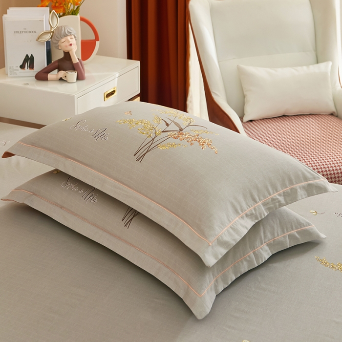 91家纺网 家纺一手货源 找家纺 雲归梦 2022年新款加厚全棉大版四件套第二批-花卉 梦境-桔