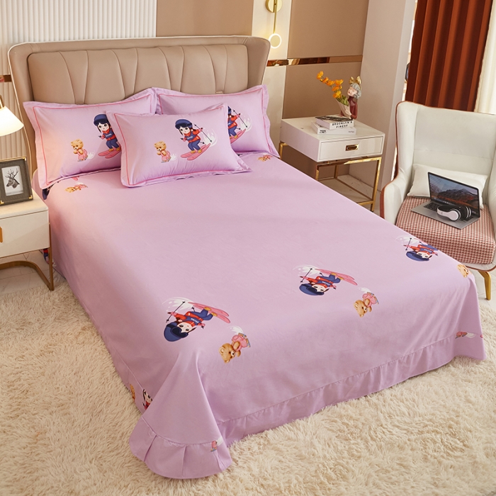 91家纺网 家纺一手货源 找家纺 雲归梦 2022年新款加厚全棉大版四件套第二批-花卉 蜜雪冰城-紫