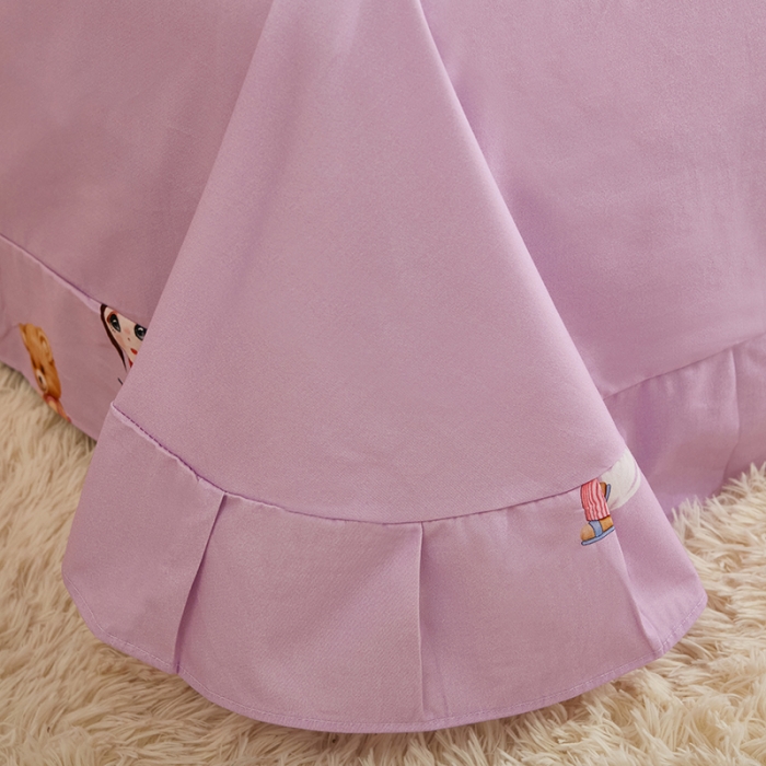 91家纺网 家纺一手货源 找家纺 雲归梦 2022年新款加厚全棉大版四件套第二批-花卉 蜜雪冰城-紫