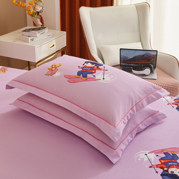 91家纺网 家纺一手货源 找家纺 雲归梦 2022年新款加厚全棉大版四件套第二批-花卉 蜜雪冰城-紫