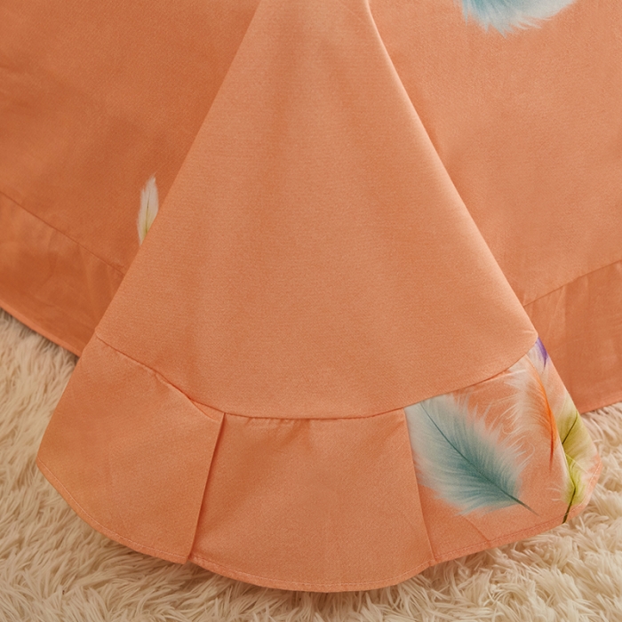 91家纺网 家纺一手货源 找家纺 雲归梦 2022年新款加厚全棉大版四件套第二批-花卉 轻舞飞扬-桔