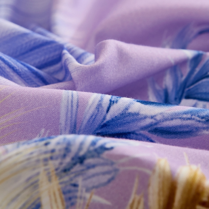 91家纺网 家纺一手货源 找家纺 雲归梦 2022年新款加厚全棉大版四件套第二批-花卉 秋色宜人-紫