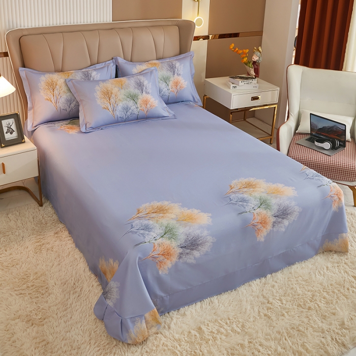 91家纺网 家纺一手货源 找家纺 雲归梦 2022年新款加厚全棉大版四件套第二批-花卉 色彩生活-桔