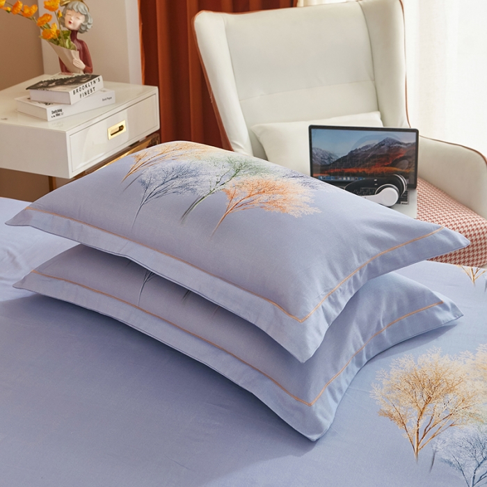 91家纺网 家纺一手货源 找家纺 雲归梦 2022年新款加厚全棉大版四件套第二批-花卉 色彩生活-桔