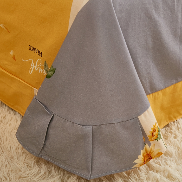 91家纺网 家纺一手货源 找家纺 雲归梦 2022年新款加厚全棉大版四件套第二批-花卉 夏日晴海-黄