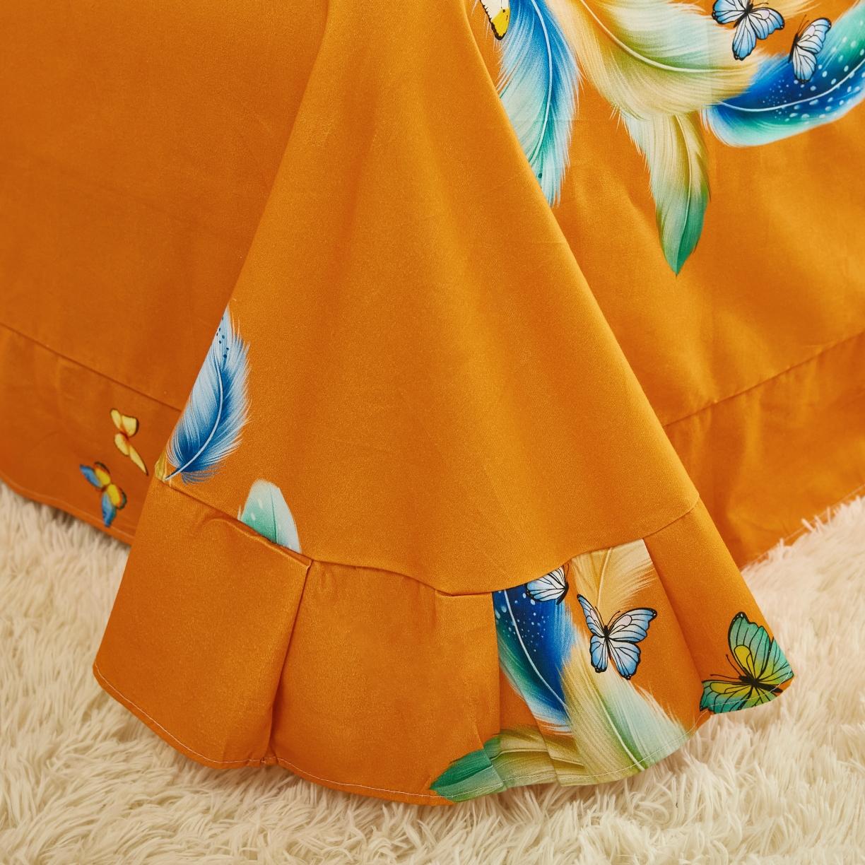 91家纺网 家纺一手货源 找家纺 雲归梦 2022年新款加厚全棉大版四件套第二批-花卉 仙香花骨-桔