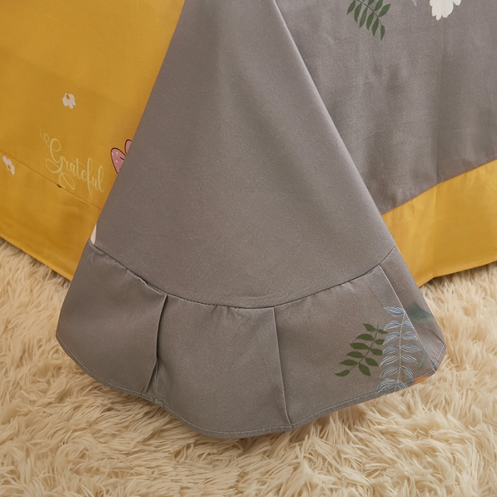 91家纺网 家纺一手货源 找家纺 雲归梦 2022年新款加厚全棉大版四件套第二批-花卉 小海宝-黄