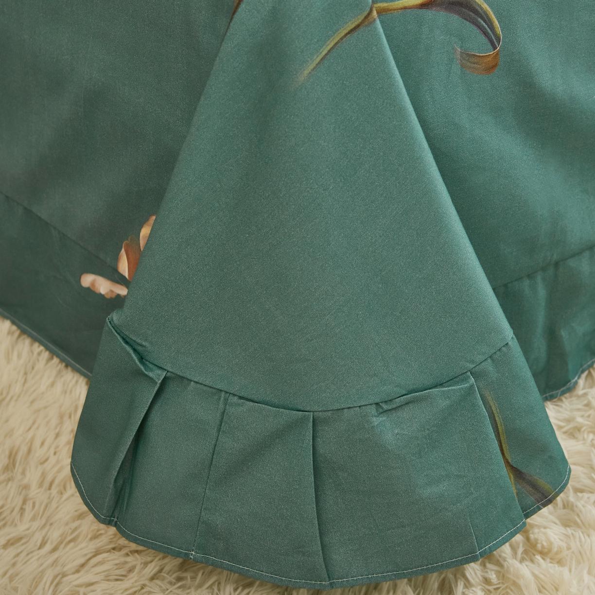 91家纺网 家纺一手货源 找家纺 雲归梦 2022年新款加厚全棉大版四件套第二批-花卉 一笑倾城-桔