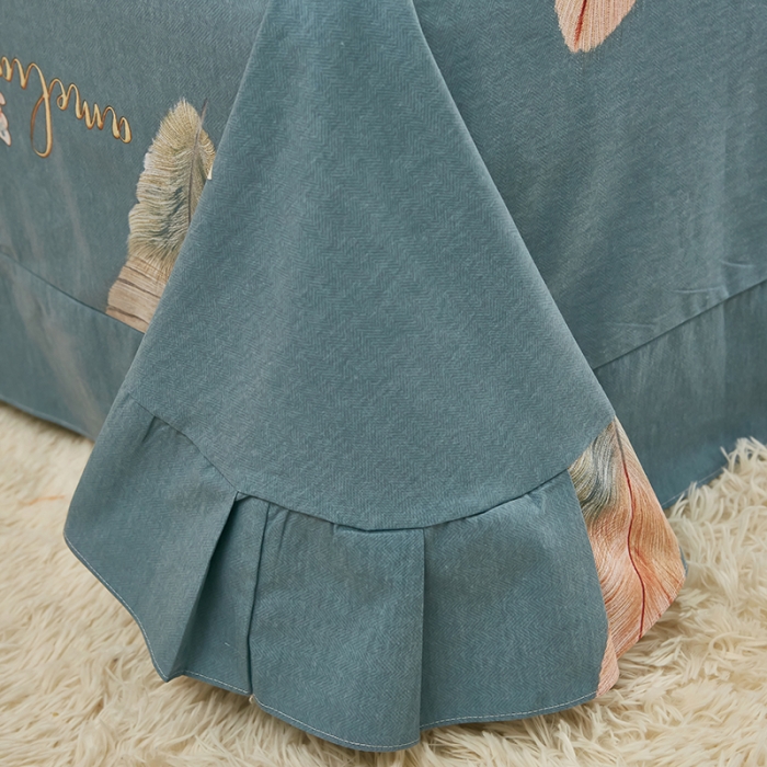 91家纺网 家纺一手货源 找家纺 雲归梦 2022年新款加厚全棉大版四件套第二批-花卉 羽蝶-粉