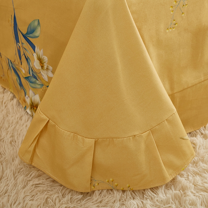 91家纺网 家纺一手货源 找家纺 雲归梦 2022年新款加厚全棉大版四件套第二批-花卉 醉花听风-桔