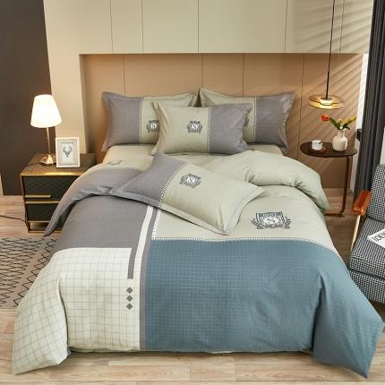 91家纺网 家纺一手货源 找家纺 （总）雲归梦2022年新款加厚全棉大版四件套第二批-格条卡通