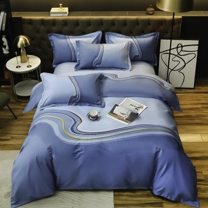 91家纺网 家纺一手货源 找家纺 （总）雲归梦2022年新款加厚全棉大版四件套第二批-格条卡通