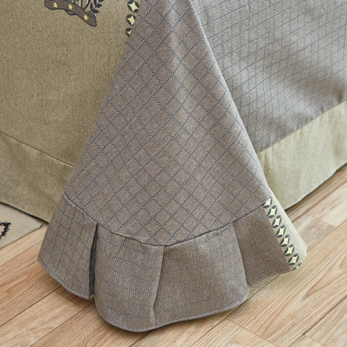 91家纺网 家纺一手货源 找家纺 雲归梦 2022年新款加厚全棉大版四件套第二批-格条卡通 艾洛依-咖