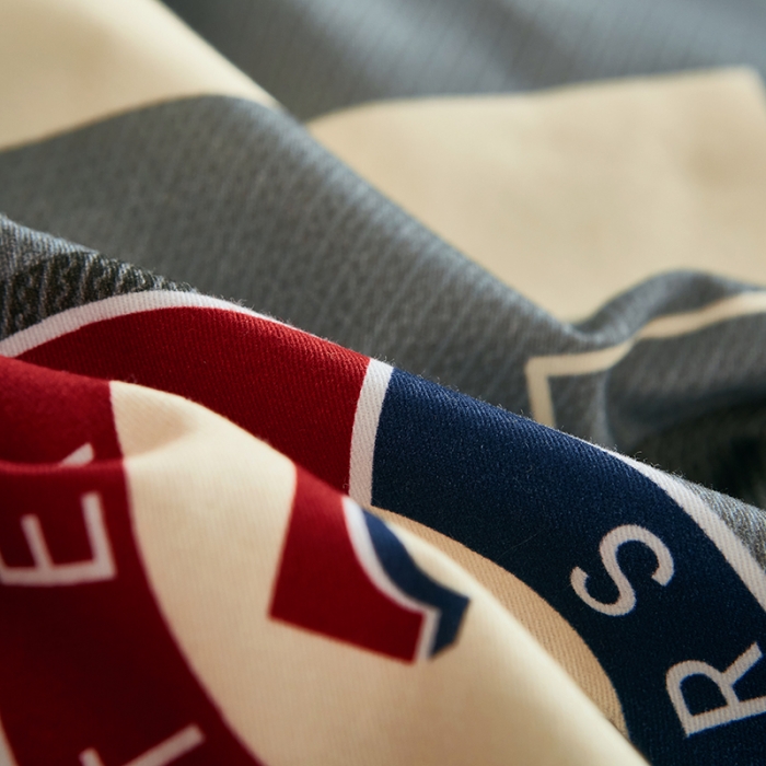 91家纺网 家纺一手货源 找家纺 雲归梦 2022年新款加厚全棉大版四件套第二批-格条卡通 杰罗-桔