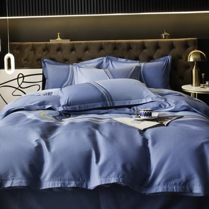 雲归梦 2022年新款加厚全棉大版四件套第二批-格条卡通 兰卡斯-兰