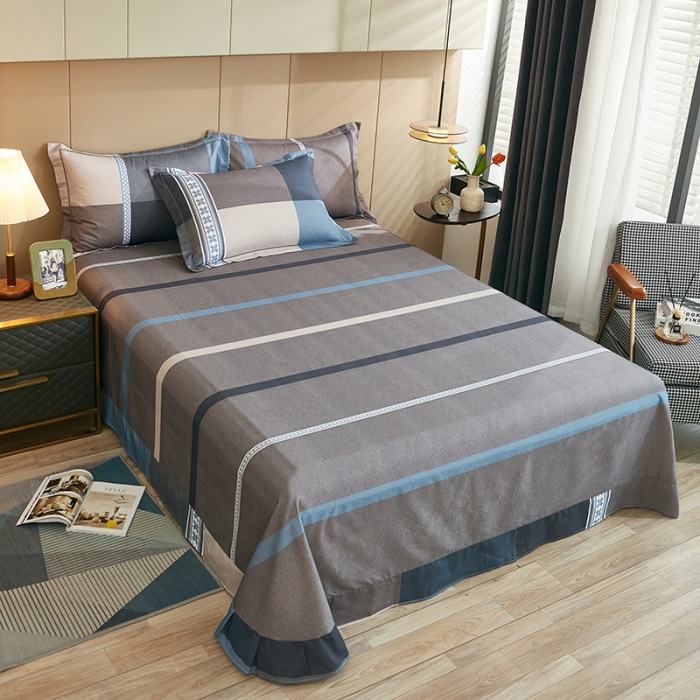 91家纺网 家纺一手货源 找家纺 雲归梦 2022年新款加厚全棉大版四件套第二批-格条卡通 茉伯妮-兰