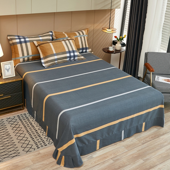 91家纺网 家纺一手货源 找家纺 雲归梦 2022年新款加厚全棉大版四件套第二批-格条卡通 天空之城