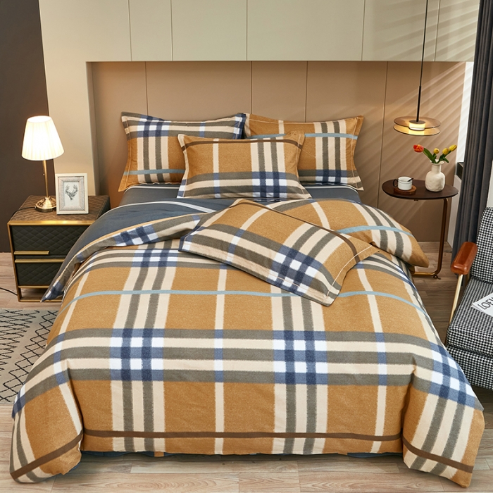 91家纺网 家纺一手货源 找家纺 雲归梦 2022年新款加厚全棉大版四件套第二批-格条卡通 天空之城