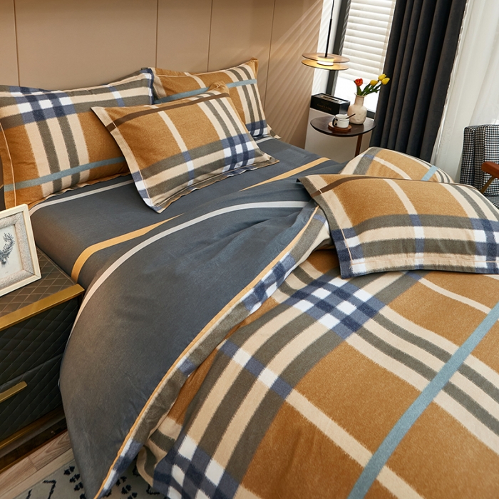 91家纺网 家纺一手货源 找家纺 雲归梦 2022年新款加厚全棉大版四件套第二批-格条卡通 天空之城