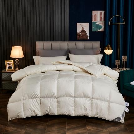 91家纺网 家纺一手货源 找家纺 太阳羽 2022新款直播被缎条提花被子加厚保暖被芯 小提花-米黄