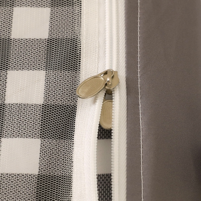 91家纺网 家纺一手货源 找家纺 梦尔佳蚊帐 2022新款卡通印花学生床帘蚊帐 爱心熊-雅灰