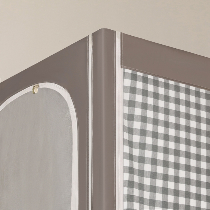 91家纺网 家纺一手货源 找家纺 梦尔佳蚊帐 2022新款卡通印花学生床帘蚊帐 爱心熊-雅灰