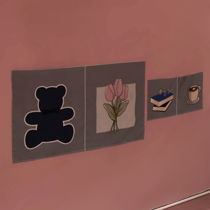 91家纺网 家纺一手货源 找家纺 梦尔佳蚊帐 2022新款卡通印花学生床帘蚊帐 爱心熊-玉