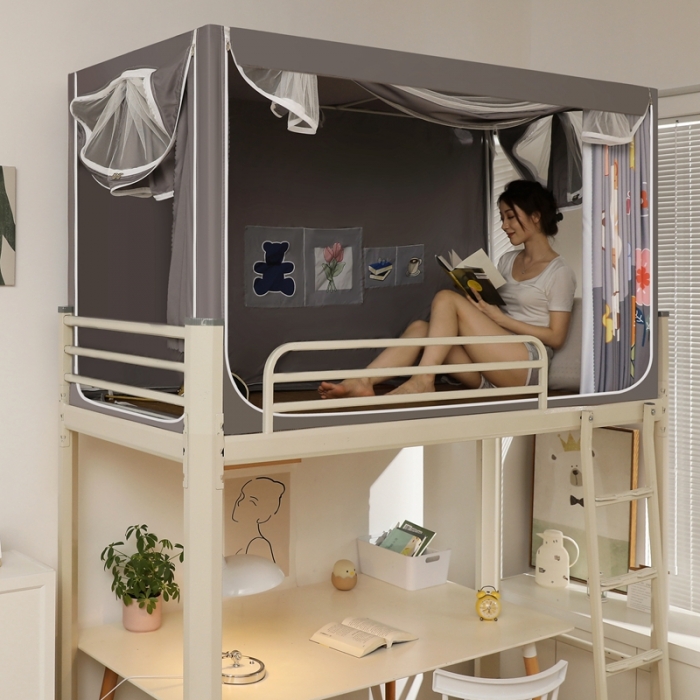 91家纺网 家纺一手货源 找家纺 梦尔佳蚊帐 2022新款卡通印花学生床帘蚊帐 熊出没