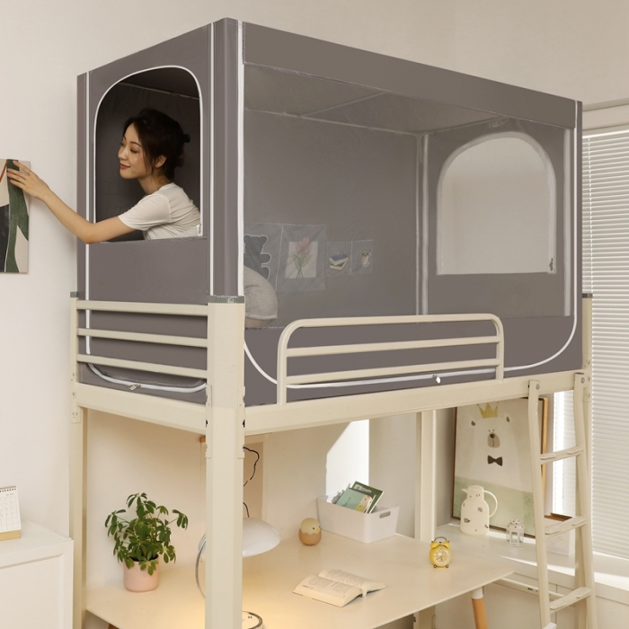 91家纺网 家纺一手货源 找家纺 梦尔佳蚊帐 2022新款卡通印花学生床帘蚊帐 熊出没