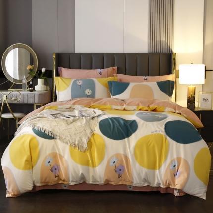 91家纺网 家纺一手货源 找家纺 棉生活  2022新款铂金全棉磨毛系列（AB版设计） 七色堇