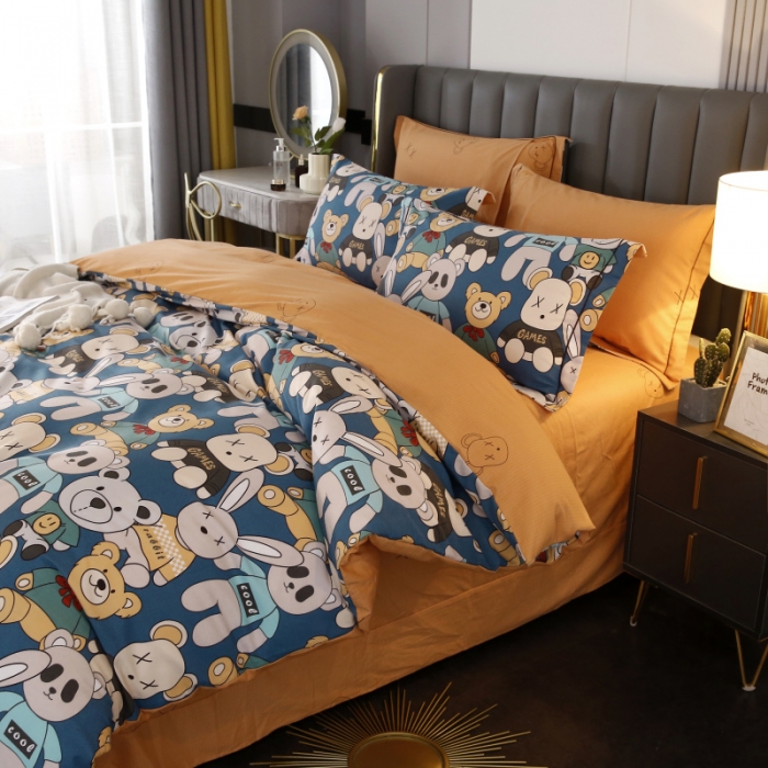 91家纺网 家纺一手货源 找家纺 棉生活  2022新款铂金全棉磨毛系列（AB版设计） 潮牌熊