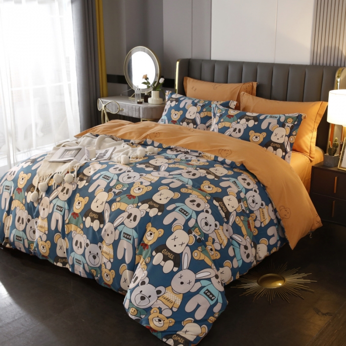 91家纺网 家纺一手货源 找家纺 棉生活  2022新款铂金全棉磨毛系列（AB版设计） 潮牌熊