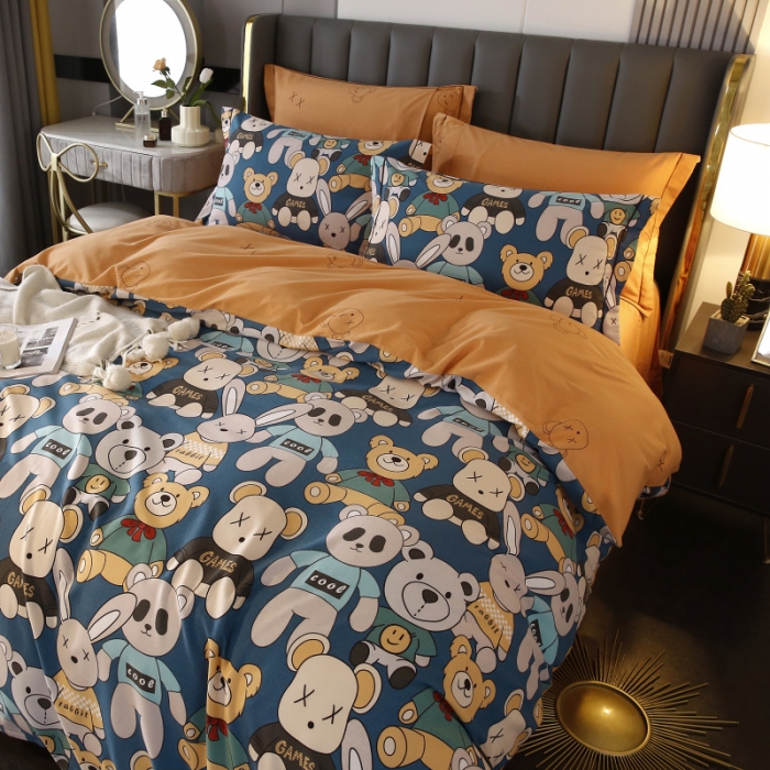 91家纺网 家纺一手货源 找家纺 棉生活  2022新款铂金全棉磨毛系列（AB版设计） 潮牌熊