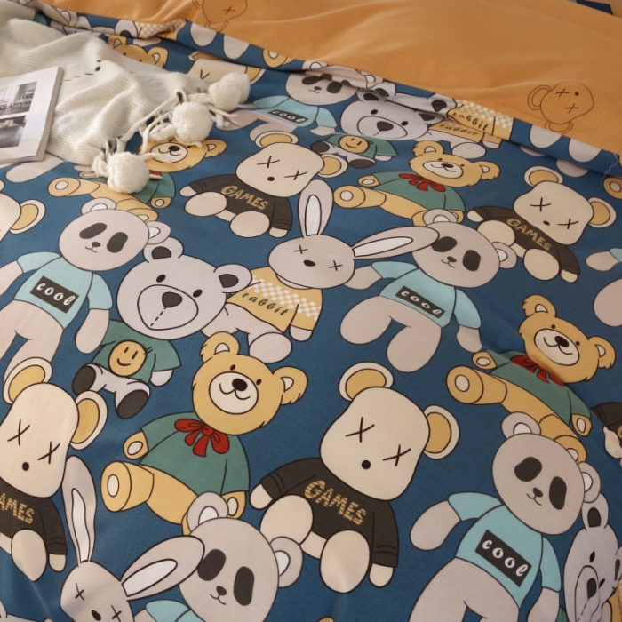 91家纺网 家纺一手货源 找家纺 棉生活  2022新款铂金全棉磨毛系列（AB版设计） 潮牌熊