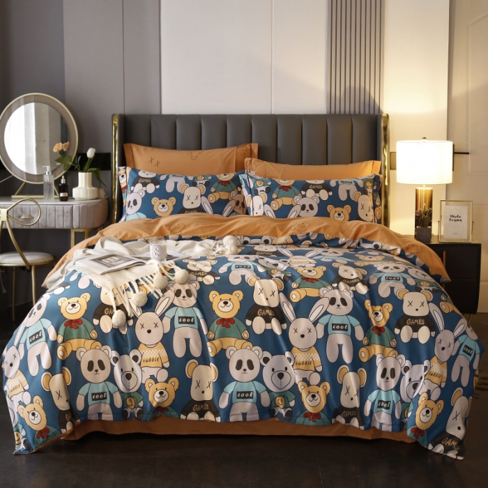 91家纺网 家纺一手货源 找家纺 棉生活  2022新款铂金全棉磨毛系列（AB版设计） 潮牌熊