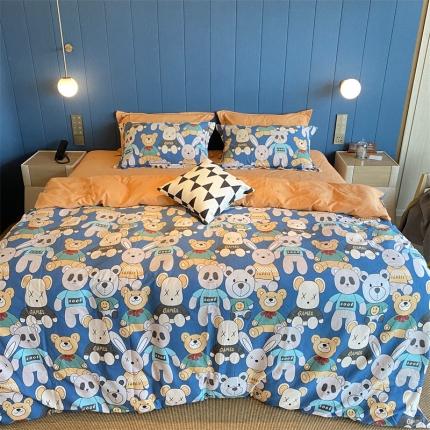 91家纺网 家纺一手货源 找家纺 总 2022新款铂金全棉磨毛系列四件套-实拍图（AB版设计）