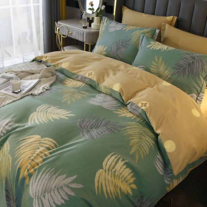 91家纺网 家纺一手货源 找家纺 棉生活  22新款铂金全棉磨毛系列（AB版设计） 丛草集-兰