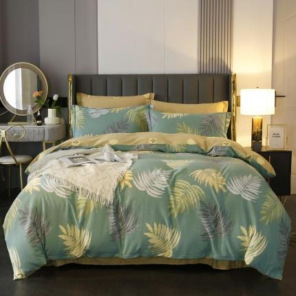 棉生活  22新款铂金全棉磨毛系列（AB版设计） 丛草集-兰