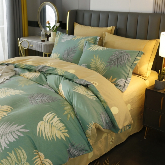 91家纺网 家纺一手货源 找家纺 棉生活  22新款铂金全棉磨毛系列（AB版设计） 丛草集-兰