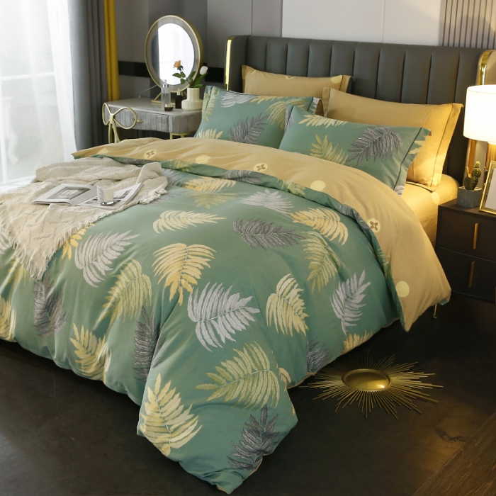 91家纺网 家纺一手货源 找家纺 棉生活  22新款铂金全棉磨毛系列（AB版设计） 丛草集-兰