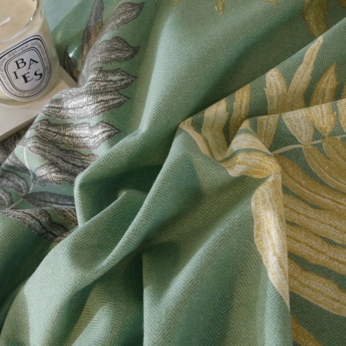 91家纺网 家纺一手货源 找家纺 棉生活  22新款铂金全棉磨毛系列（AB版设计） 丛草集-兰