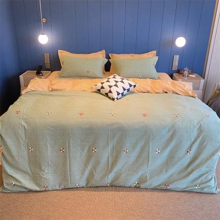 91家纺网 家纺一手货源 找家纺 总 2022新款铂金全棉磨毛系列四件套-实拍图（AB版设计）