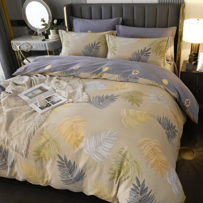 91家纺网 家纺一手货源 找家纺 棉生活  22新款铂金全棉磨毛系列（AB版设计） 丛草集-玉