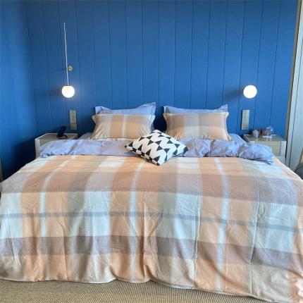 91家纺网 家纺一手货源 找家纺 总 2022新款铂金全棉磨毛系列四件套-实拍图（AB版设计）