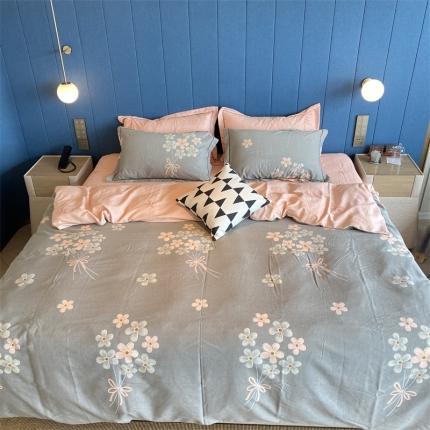 91家纺网 家纺一手货源 找家纺 总 2022新款铂金全棉磨毛系列四件套-实拍图（AB版设计）